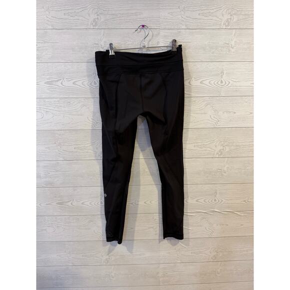 Lululemon Womens Leggings Size 4 Black Front Zip Pockets Full Length Stretch - Picture 1 of 5